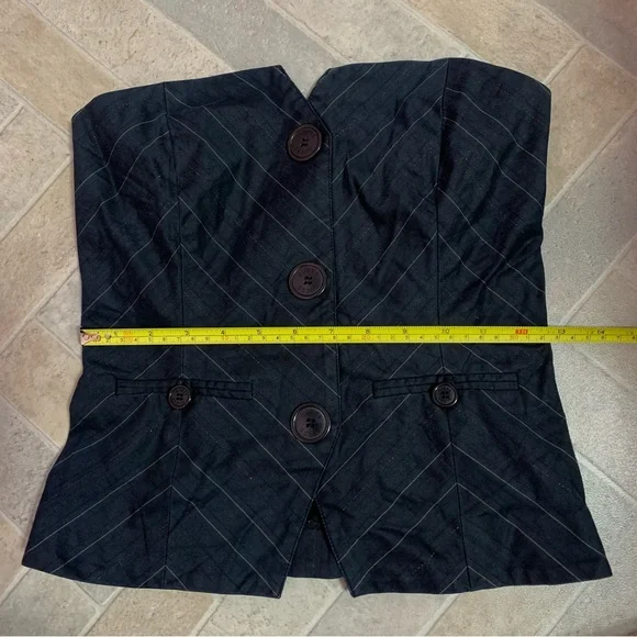 *RARE VTG Guess grey strapless corset top w/pinstripes - small - Picture 6 of 9